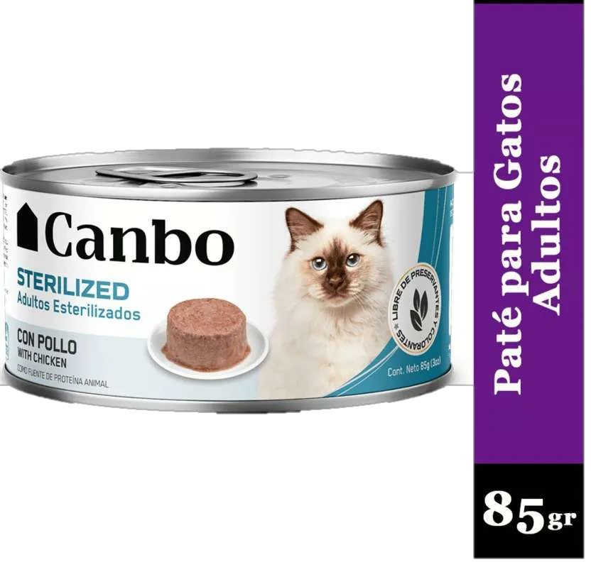 CANBO GATO PATE ESTERILIZADOS ADULTO LATA 85GR