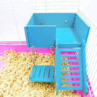 PACK DE CAJITA + ESCALERA + COLUMPIO PARA ROEDOR