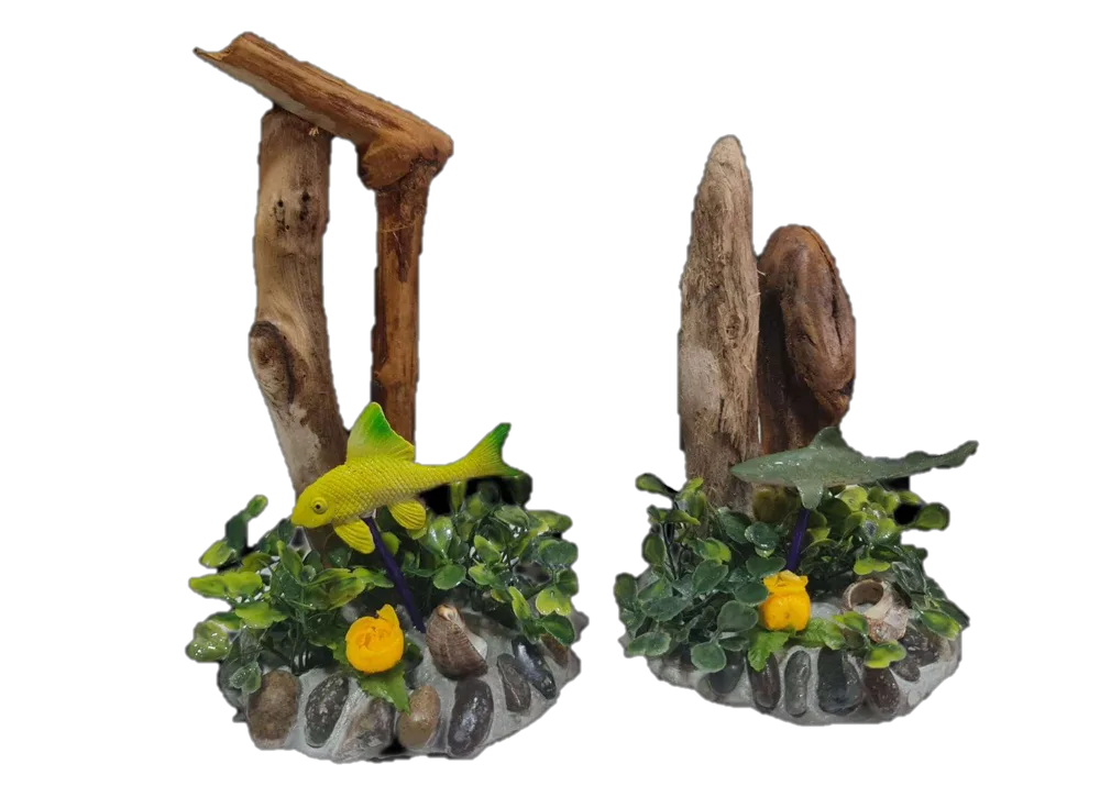 ADORNO CON TRONCO NATURAL Y PLANTAS (DISEÑOS VARIADOS)
