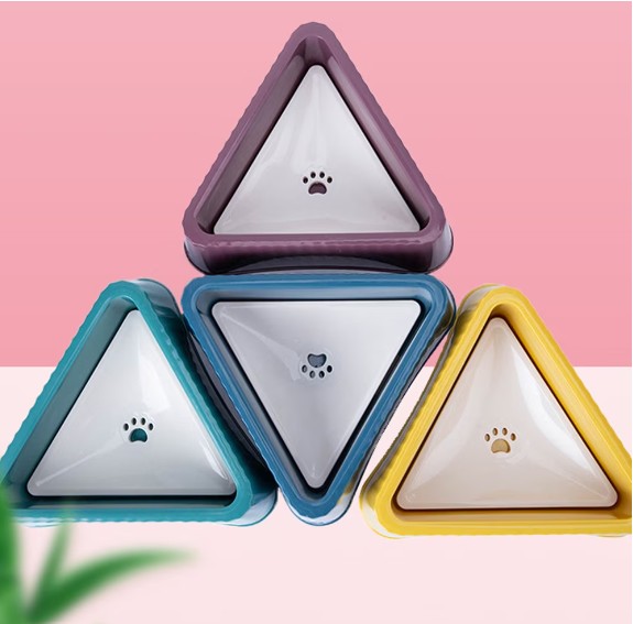 PLATO BEBEDERO TRIANGULAR ANTIDERRAMES
